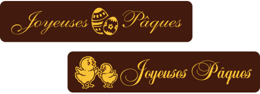 Plaquette chocolat "Joyeuses Pâques"rectangle 7x1.5 cm
