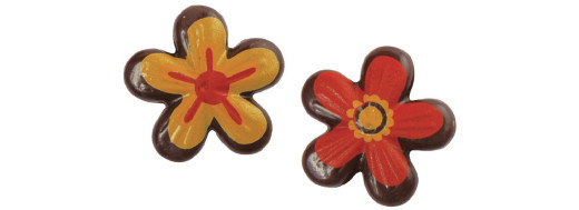 plaquette décoration alimentaire en chocolat fleurette/ Manudecors