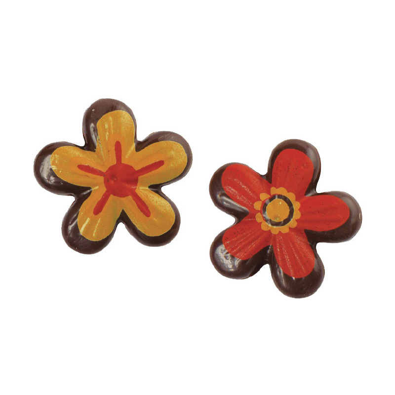 plaquette décoration alimentaire en chocolat fleurette/ Manudecors