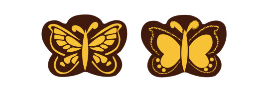 plaquette decors chocolat serigraphie papillons / Manudecors