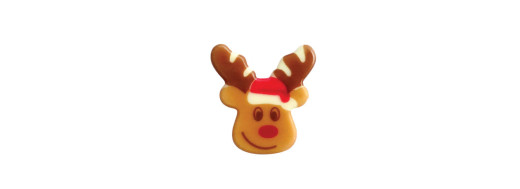 plaquette chocolat  représentant une jolie tête d'élan décoration pour les bûches et pour les fêtes de noël , prêt à l'emploi