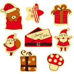 Plaquette chocolat décors pour les fêtes de noël, décoration pour bûches