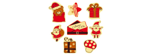 Plaquette chocolat décors pour les fêtes de noël, décoration pour bûches