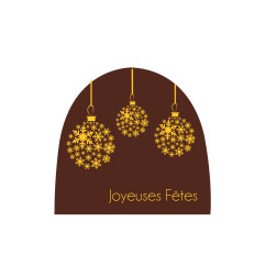 Plaquette embout de bûche sérigraphie alimentaire, Plaquettes décors chocolat pour bûches, entremets et desserts de noël manudec
