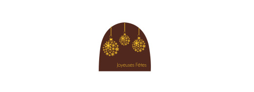 Plaquette embout de bûche sérigraphie alimentaire, Plaquettes décors chocolat pour bûches, entremets et desserts de noël manudec