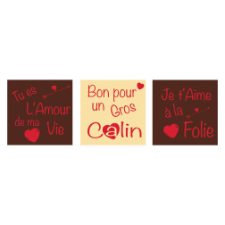 plaquette décors chocolat saint valentin