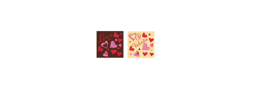plaquette décors chocolat saint valentin