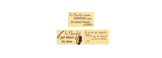 Plaquettes en chocolat décoratives humoristiues  pour pâtisserie Manudecors