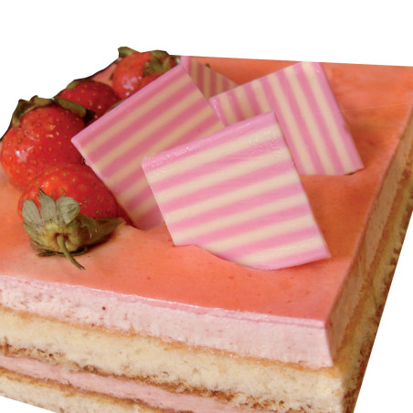 Plaquette chocolat rayé rose