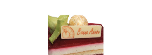 Plaquettes décors chocolat Bonne Année, entremets et desserts de noël /Manudecors