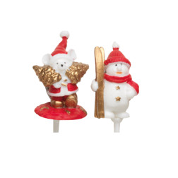 Décors de bûches personnages de noël /Manudecor
