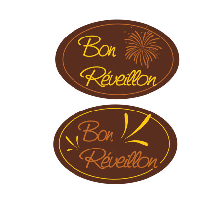 Pastille décors chocolat Réveillon de Nouvel An /Manudecors