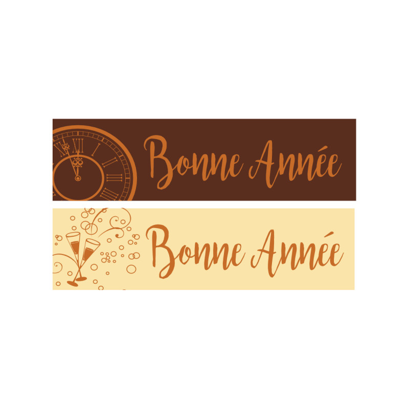 Plaquettes décors chocolat Bonne Année, entremets et desserts de noël /Manudecors