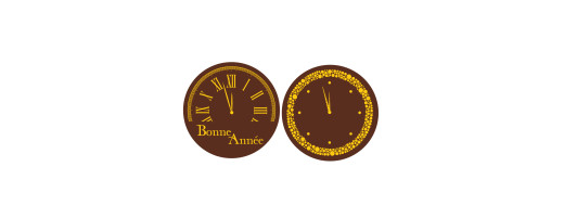 Pastille décors chocolat nouvel an/Plaquettes décors chocolat pour bûches, entremets et desserts de noël manudecors