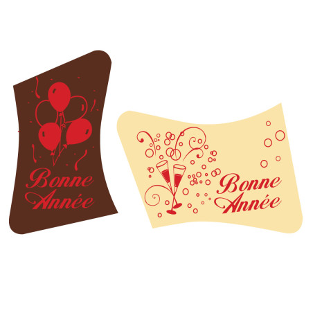 pastille décors chocolat nouvel an