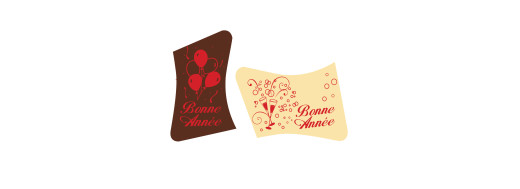 pastille décors chocolat nouvel an