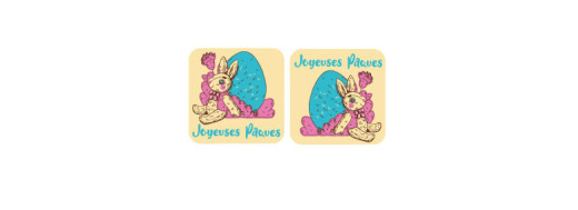 Plaquette décors "Lapin doudou" chocolat blanc décoré / Manudecors