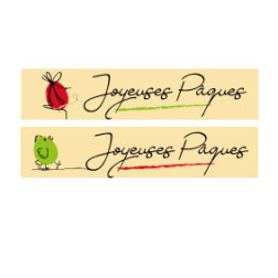 plaquettes rectangle " Joyeuses Pâques" Manudecors