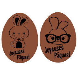 Décors en chocolat au lait  motifs de Pâques design spécialement conçu pour votre jeune public Manudecors