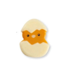 Décor petit poussin  en chocolat décoré pour Pâques/ Manudecors