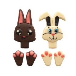 Set de décor en chocolat lapin de pâques