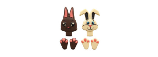 Set de décor en chocolat lapin de pâques