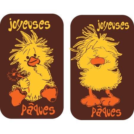 décor chocolat poussins pâques