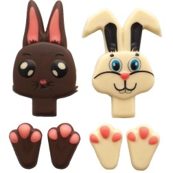 Set de décor en chocolat lapin de pâques