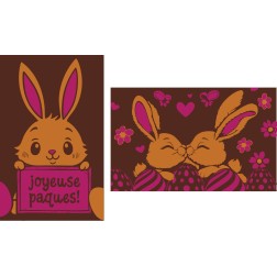 décor en chocolat "bisou du Lapin" parfait pour sublimer vos réalisations pâtissières Manudecors