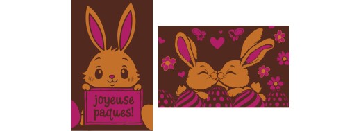 décor en chocolat "bisou du Lapin" parfait pour sublimer vos réalisations pâtissières Manudecors