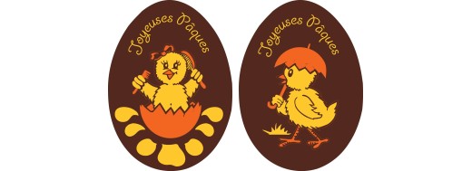 décor chocolat pâques -plaquette oeuf