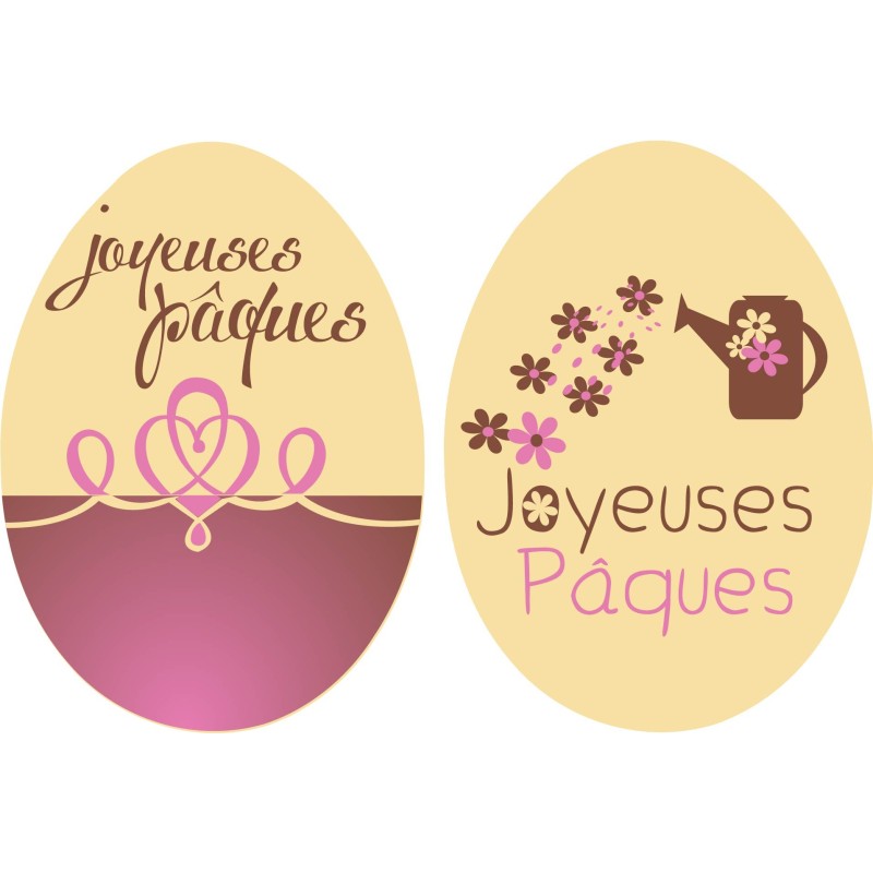 décor chocolat blanc oeuf printanier 60 pièces/Manudecors