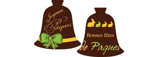 cloche décors Pâques en chocolat