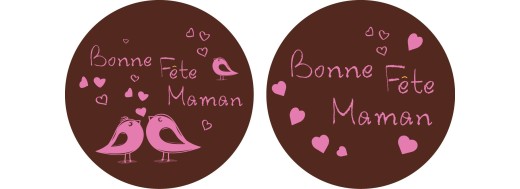 plaquette decors chocolat serigraphie Fête des Mères. Manudecors