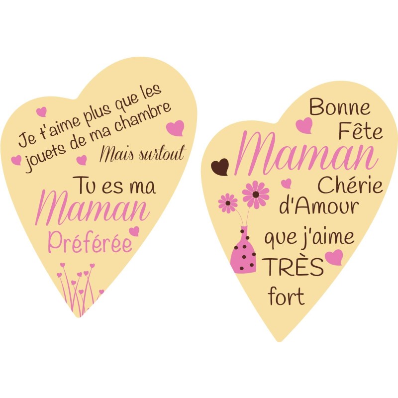 plaquette decors chocolat serigraphie Fête des Mères. Manudecors