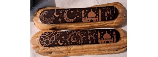 décors dessus d'éclair oriental en chocolat/ Manudecors