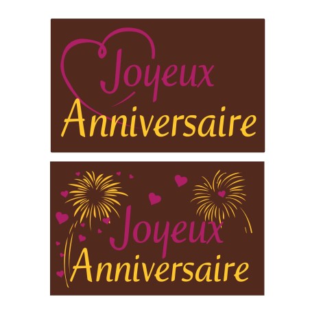 Plaquette chocolat décors anniversaire /Manudecors