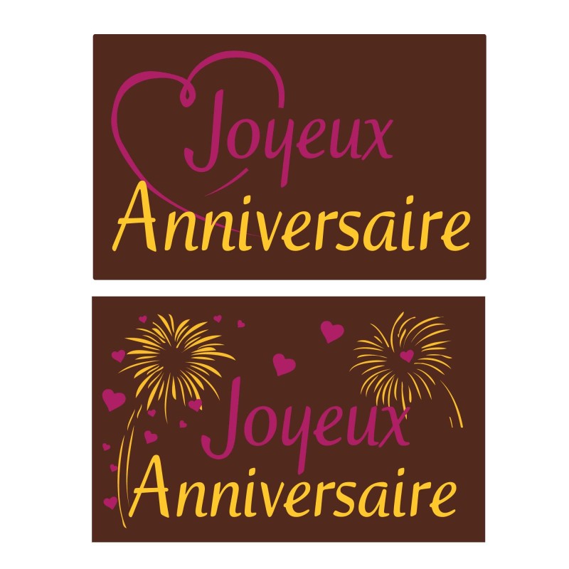 Plaquette chocolat décors anniversaire /Manudecors