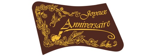 plaquette decors chocolat serigraphie alimentaire Anniversaire