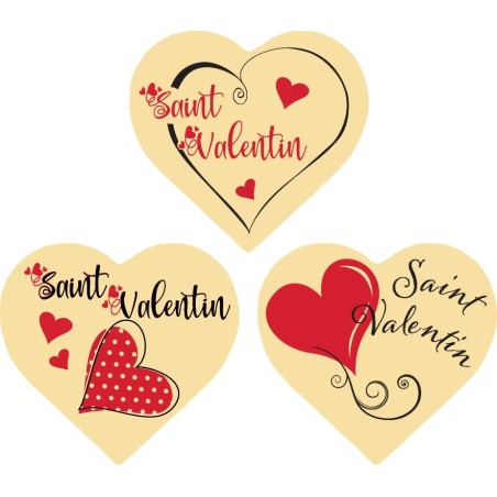 plaquette décors chocolat saint valentin