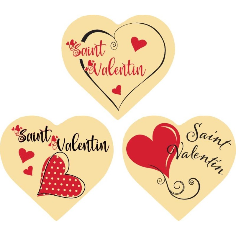 plaquette décors chocolat saint valentin