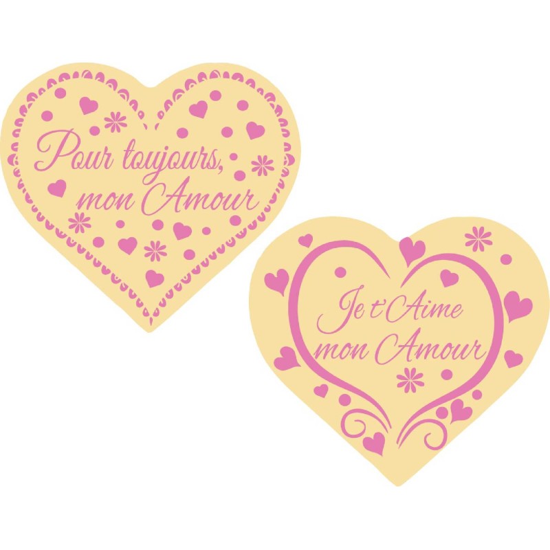 plaquette décors chocolat saint valentin