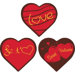 plaquette décors chocolat saint valentin/ Manudecors