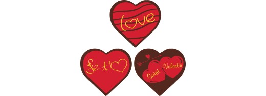 plaquette décors chocolat saint valentin/ Manudecors