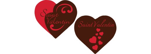 plaquette décors chocolat saint valentin