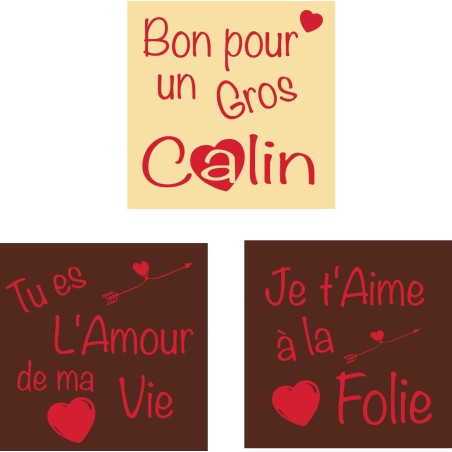 plaquette décors chocolat saint valentin