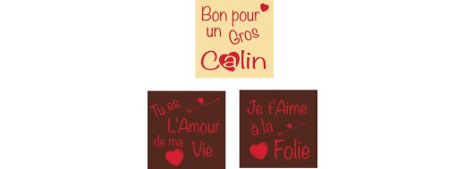 plaquette décors chocolat saint valentin