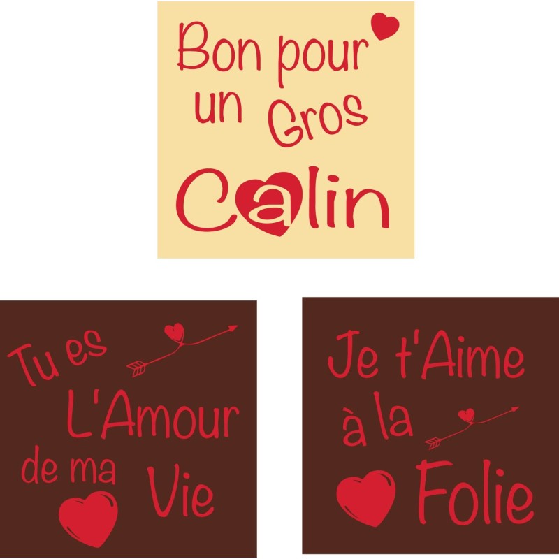 plaquette décors chocolat saint valentin