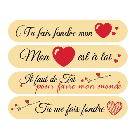 Décors chocolat dessus d'éclair saint valentin/Manudecors