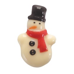 Plaquettes décors sérigraphie alimentaire bonhomme de neige en chocolat pour Noël Manudecors
